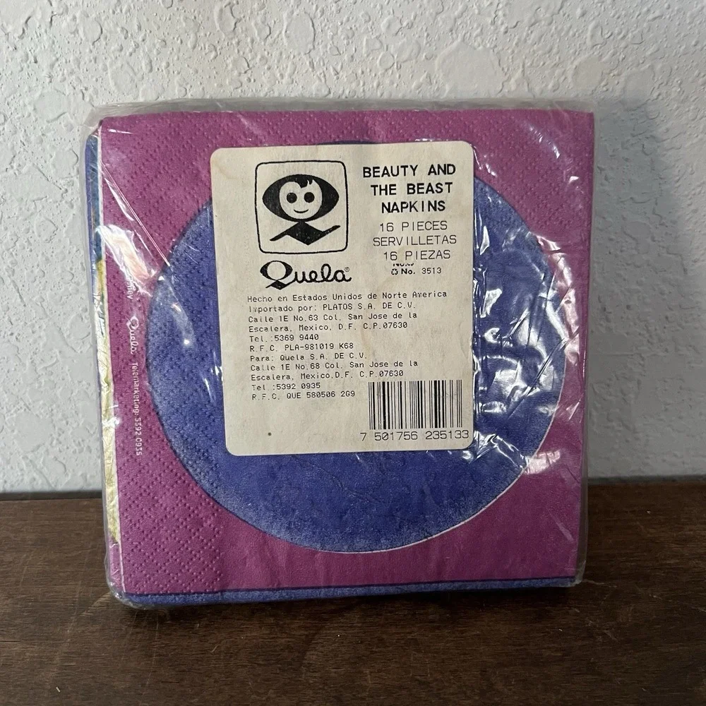 Disney's Beauty and‎ the Beast Paper 3 Ply  Napkins Party Birthday 16 Pack New